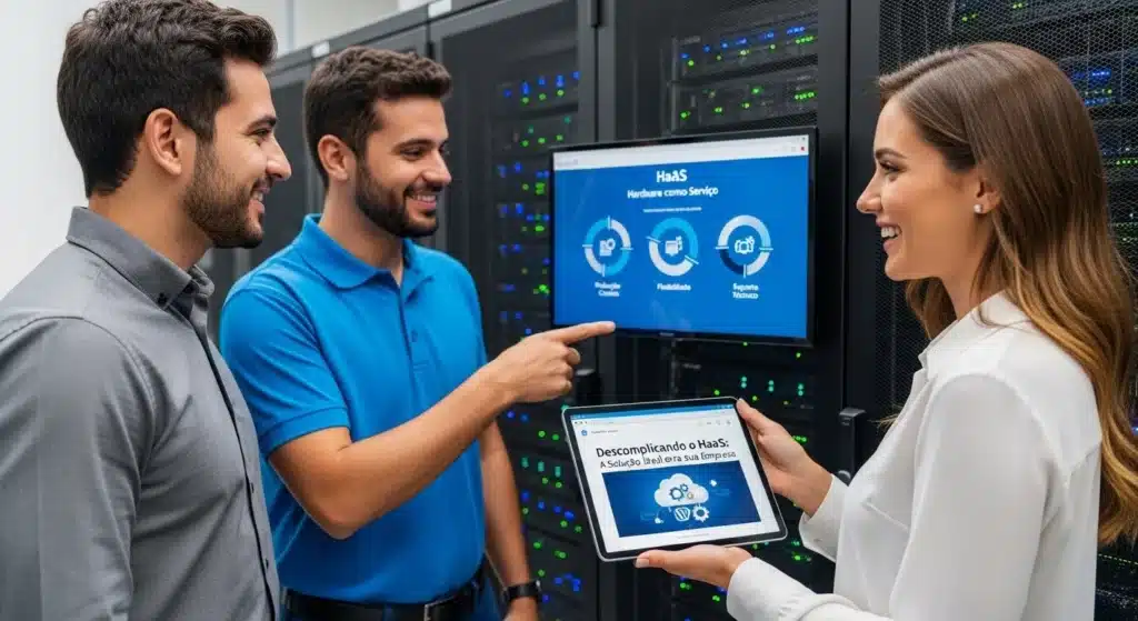 Pessoas discutindo sobre serviço HaaS.